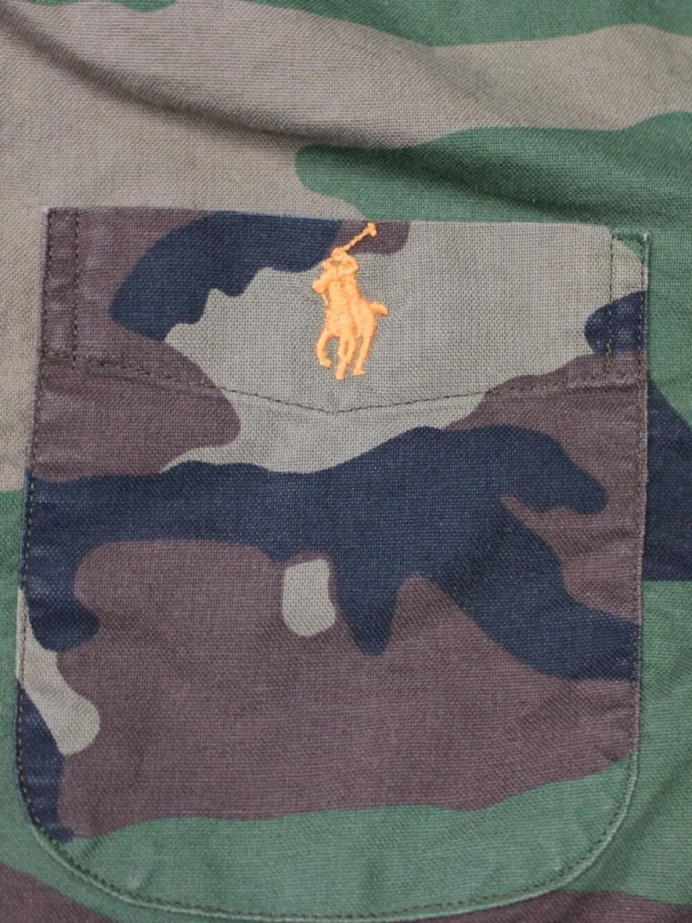 Ralph Lauren Shirt Youth XL (18-20) Green/Black Camo 100% Cotton Long Sleeve